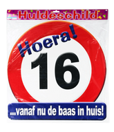 Deurbord 16 jaar Verkeersbord 50cm
